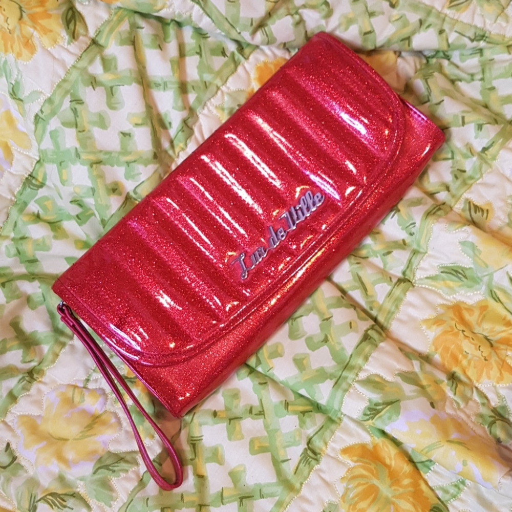 Lux de Ville red sparkle clutch